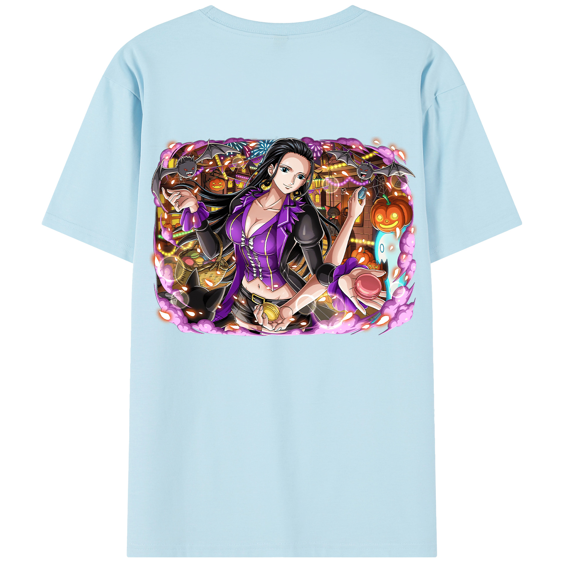 ワンピース ニコ・ロビン ONE PIECE Nico Robin 綿100％半袖Tシャツ（背面プリント）